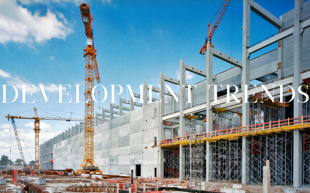 Real Estate construction site with crane